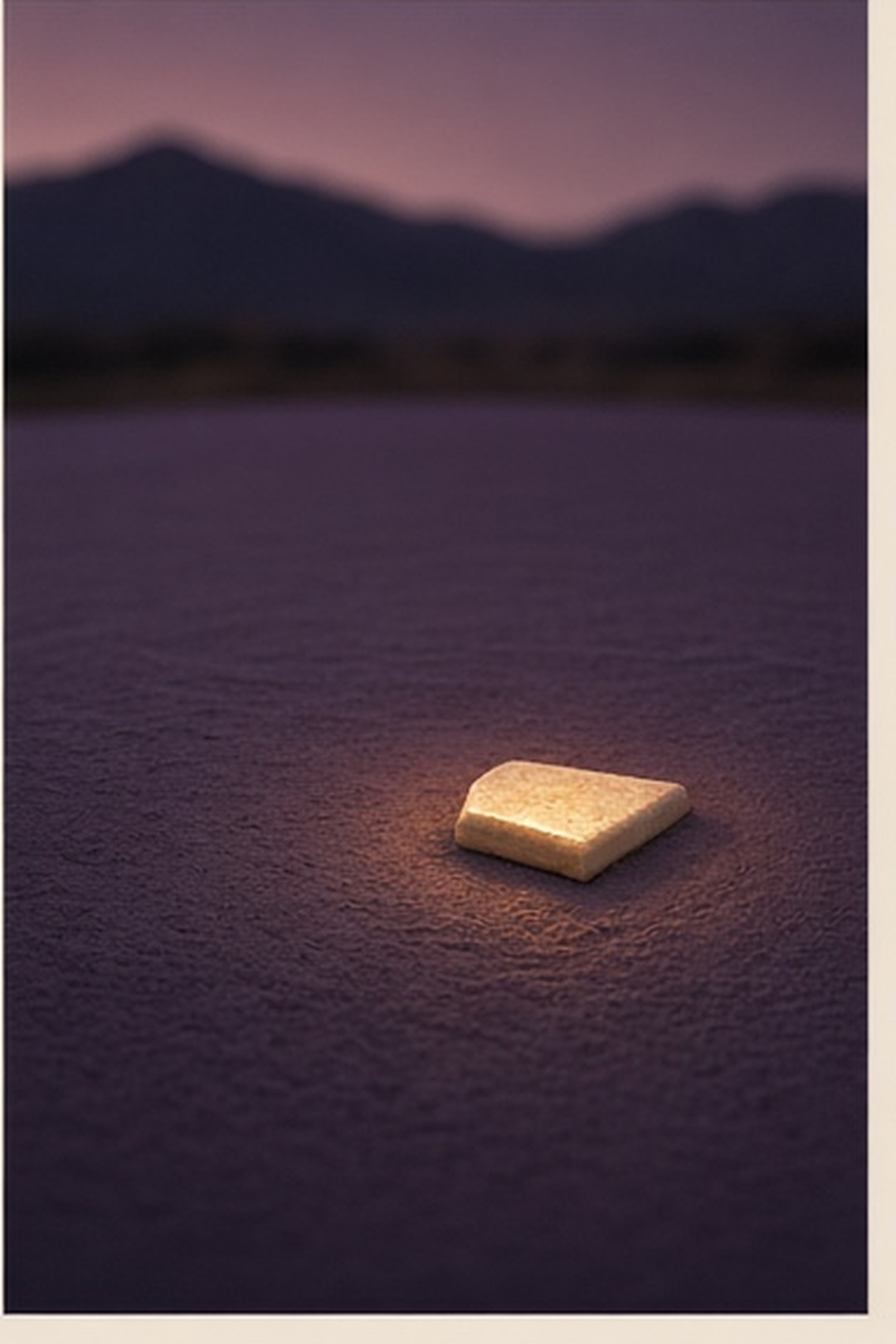 An empty ceramic diamond restored after practice in evening light