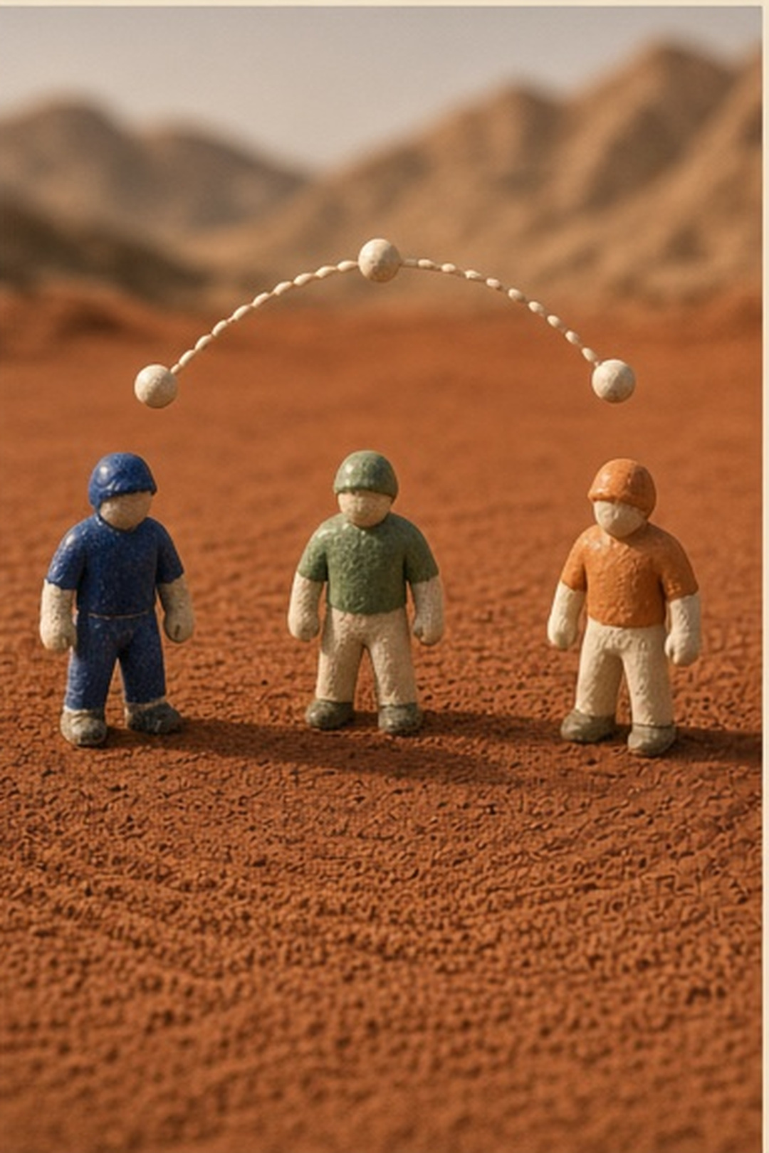 Ceramic figures sharing fly-ball space