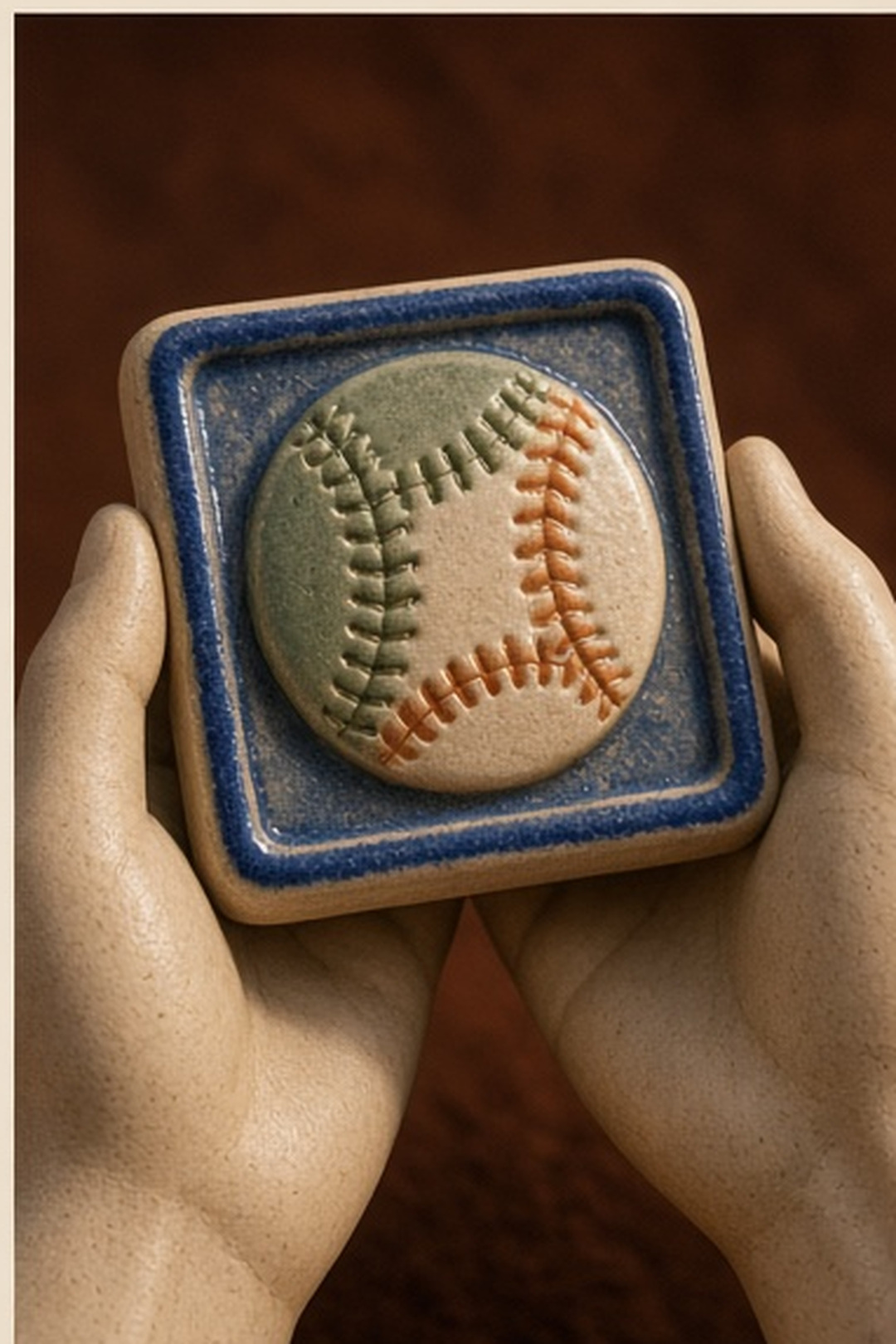 Two hands sharing one ceramic field study
