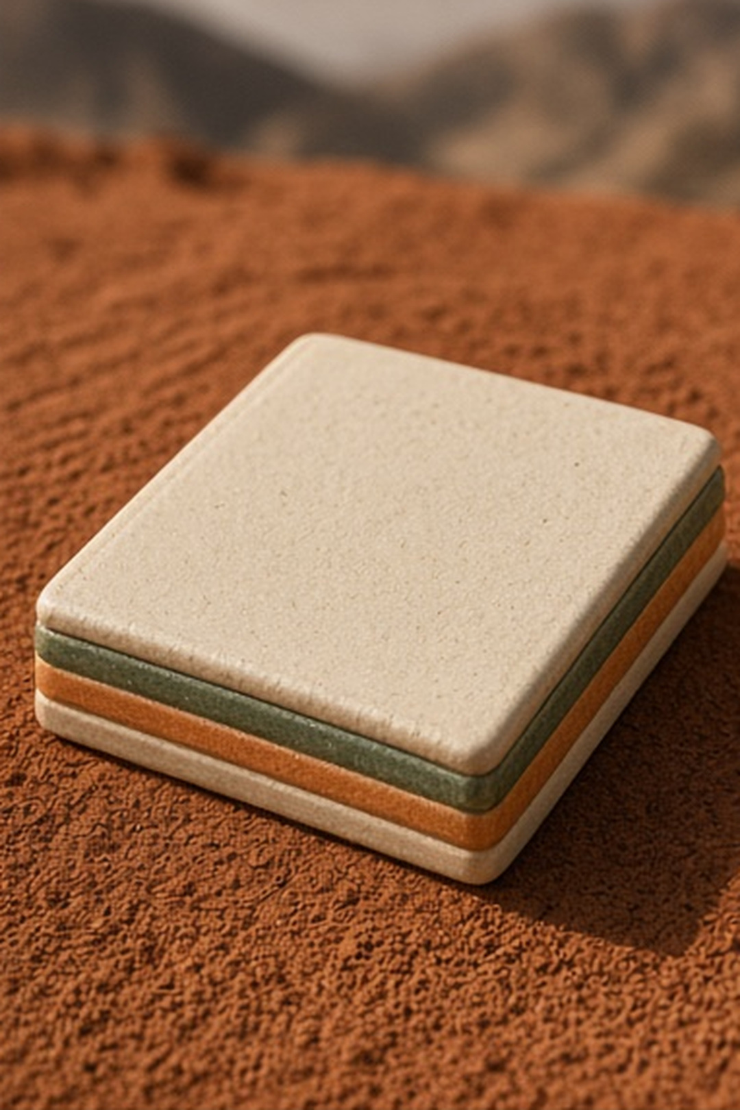 One ceramic tile entering a local tray